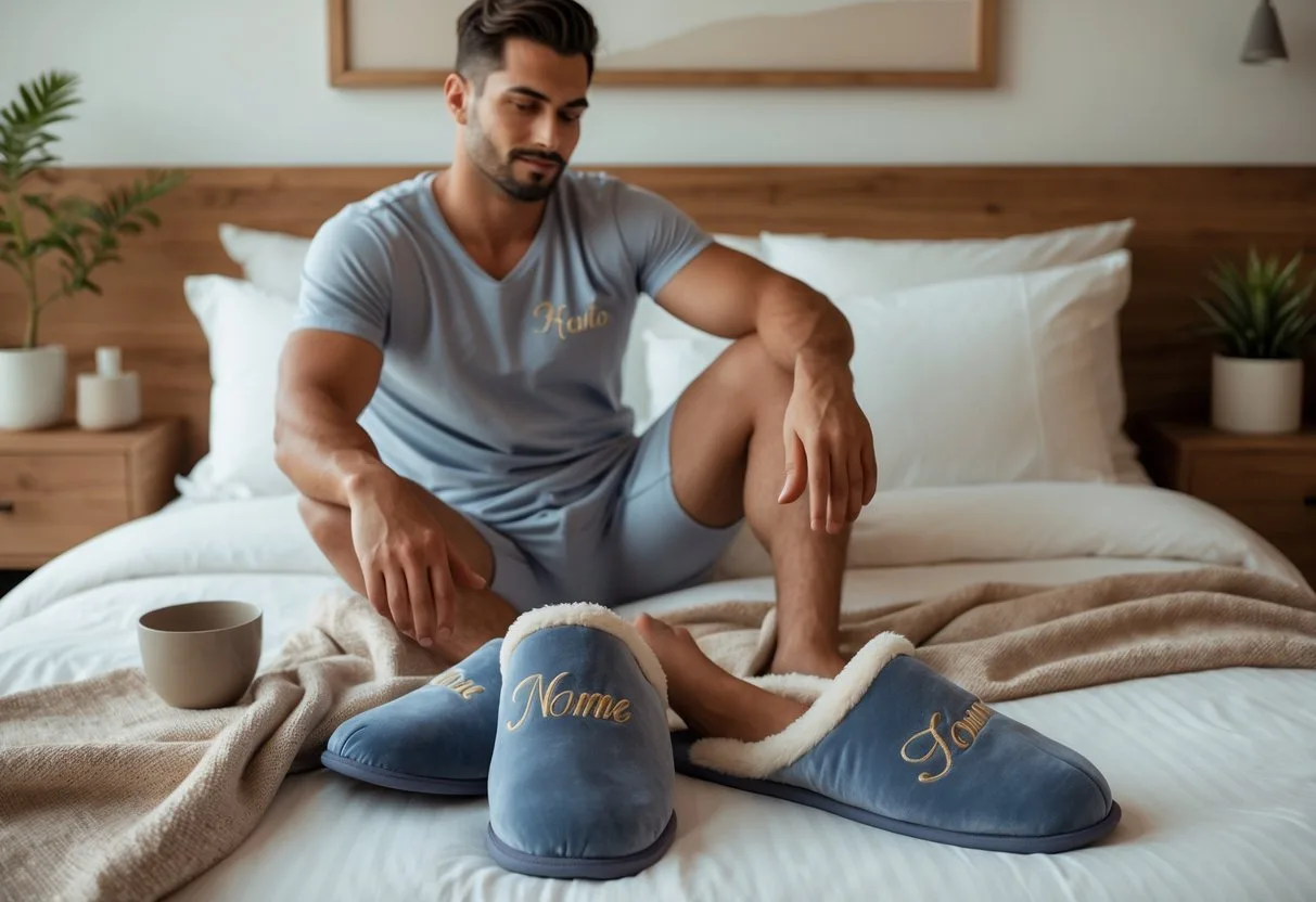 Komfort og stil til mænd Hjemmesko og boxershorts med navn